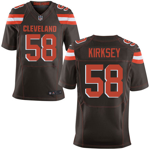 Men's Elite Chris Kirksey Nike Jersey Brown Home - #58 NFL Cleveland Browns